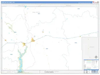 Sweetwater County, WY Business Reference style ZIP Code wall map