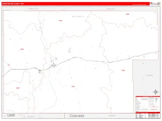 Sweetwater County, WY RedLine style ZIP Code wall map