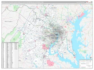 Washington-Arlington-Alexandria Metro Area Classic style ZIP Code wall map