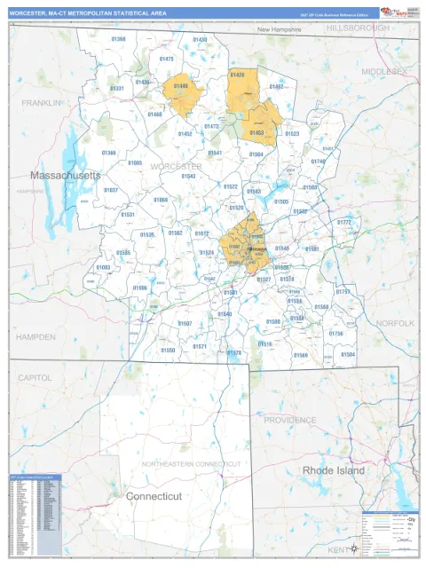 Worcester metro area map