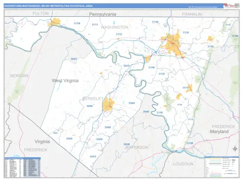 Hagerstown-Martinsburg metro area map