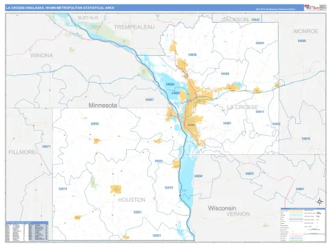 La Crosse-Onalaska metro area map