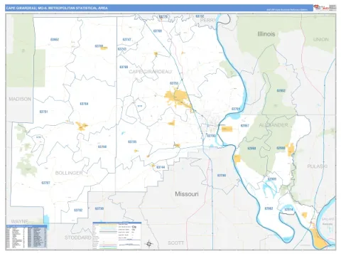 Cape Girardeau metro area map