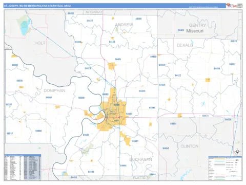St. Joseph metro area map