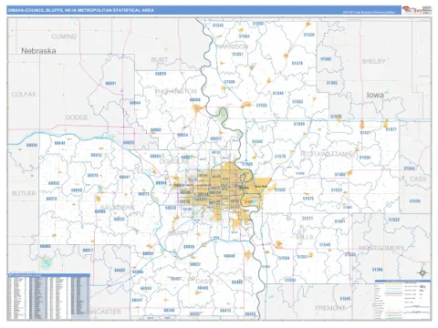 Omaha-Council Bluffs metro area map
