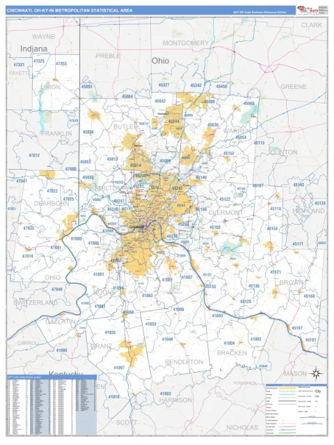 Cincinnati metro area map