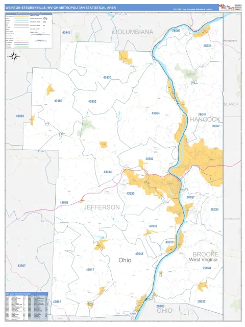 Weirton-Steubenville metro area map