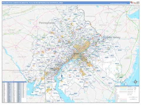 Philadelphia-Camden-Wilmington metro area map