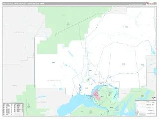 Anchorage Metro Area Classic style ZIP Code wall map