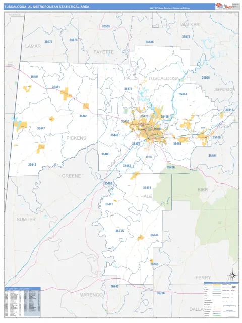 Tuscaloosa metro area map