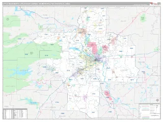 Little Rock-North Little Rock-Conway Metro Area Classic style ZIP Code wall map