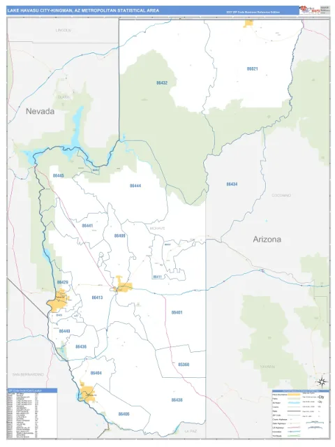 Lake Havasu City-Kingman metro area map