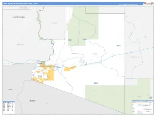 Yuma Metro Area Business Reference style ZIP Code wall map