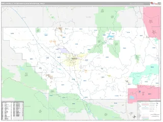 Bakersfield Metro Area Classic style ZIP Code wall map