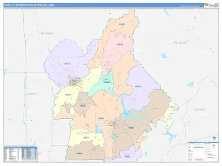 Chico Metro Area ColorCast style ZIP Code wall map