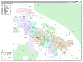 Coachella Valley Metro Area Classic style ZIP Code wall map