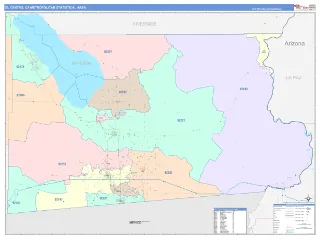 El Centro Metro Area ColorCast style ZIP Code wall map