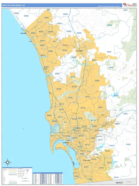 Greater San Diego metro area map