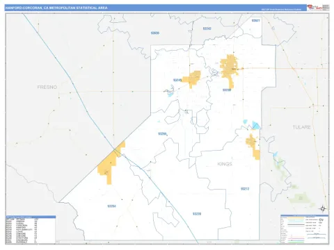 Hanford-Corcoran metro area map
