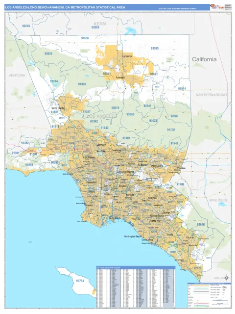 Los Angeles-Long Beach-Anaheim metro area map