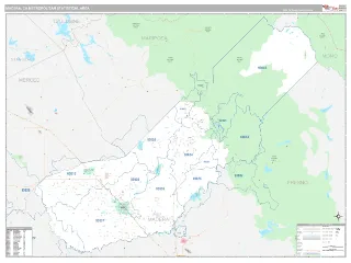 Madera Metro Area Classic style ZIP Code wall map