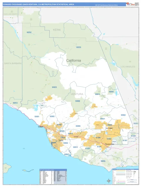 Oxnard-Thousand Oaks-Ventura metro area map