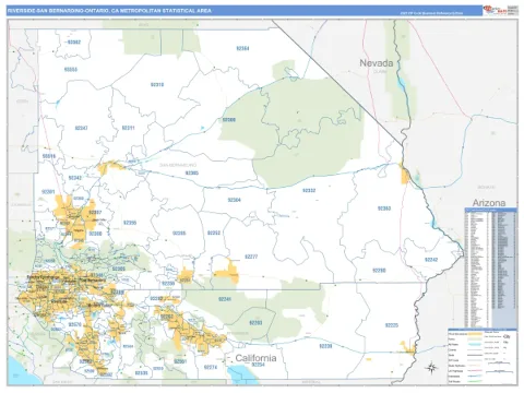 Riverside-San Bernardino-Ontario metro area map