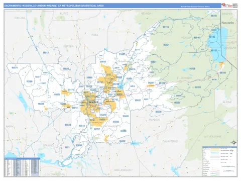 Sacramento–Roseville–Arden-Arcade metro area map