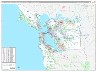 San Francisco–Oakland–Hayward Metro Area Classic style ZIP Code wall map