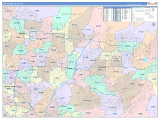San Gabriel Valley Metro Area ColorCast style ZIP Code wall map