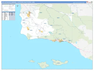 Santa Maria-Santa Barbara Metro Area Business Reference style ZIP Code wall map