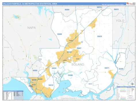 Vallejo-Fairfield metro area map