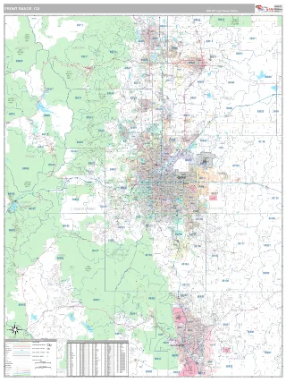 Front Range Metro Area Classic style ZIP Code wall map