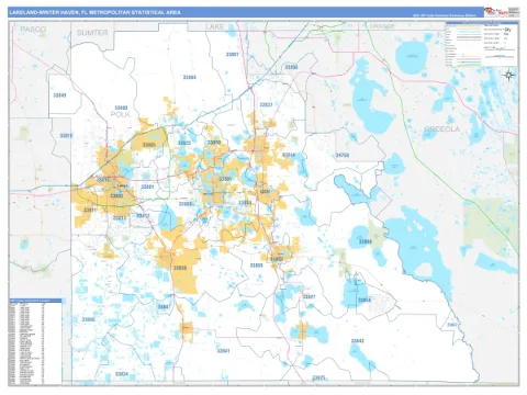 Lakeland-Winter Haven metro area map