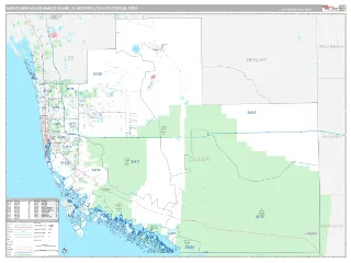 Naples-Immokalee-Marco Island Metro Area Classic style ZIP Code wall map