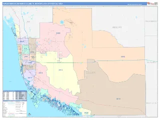 Naples-Immokalee-Marco Island Metro Area ColorCast style ZIP Code wall map
