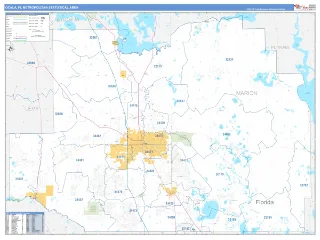 Ocala Metro Area Business Reference style ZIP Code wall map