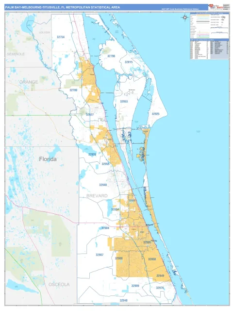 Palm Bay-Melbourne-Titusville metro area map