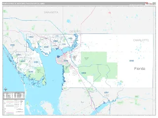 Punta Gorda Metro Area Classic style ZIP Code wall map