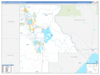 Sebring Metro Area Business Reference style ZIP Code wall map