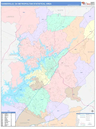Gainesville Metro Area ColorCast style ZIP Code wall map