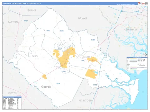 Hinesville metro area map