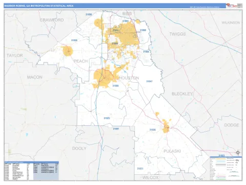 Warner Robins metro area map