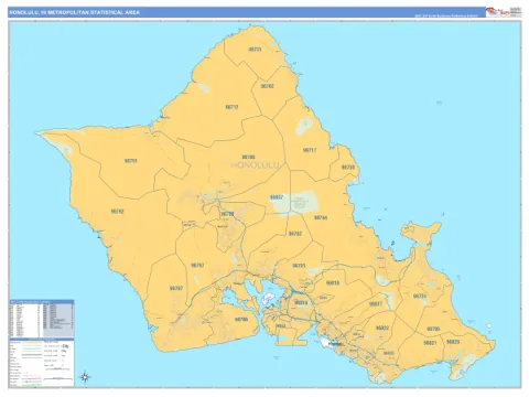 Honolulu metro area map