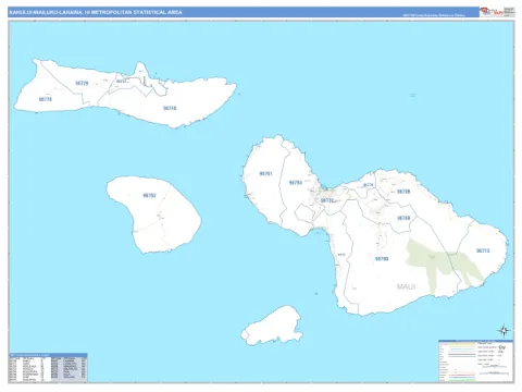 Kahului-Wailuku-Lahaina metro area map