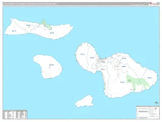 Kahului-Wailuku-Lahaina Metro Area Classic style ZIP Code wall map