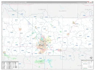 Cedar Rapids Metro Area Classic style ZIP Code wall map