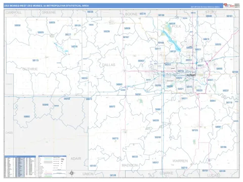 Des Moines-West Des Moines metro area map