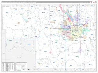 Des Moines-West Des Moines Metro Area Classic style ZIP Code wall map