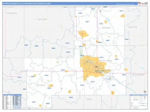 Waterloo-Cedar Falls metro area map